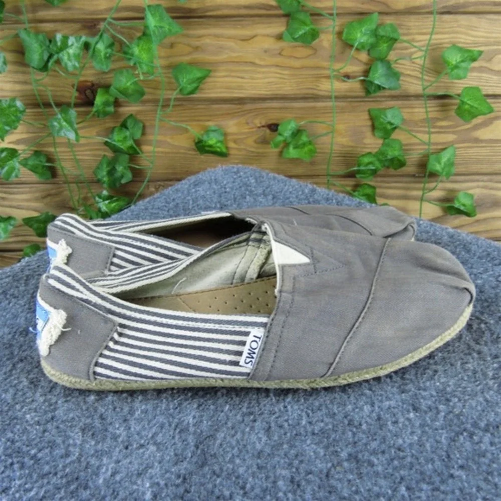 TOMS Women Slip On Espadrille‎ Gray Fabric Sz 9 Medium  Used 2025